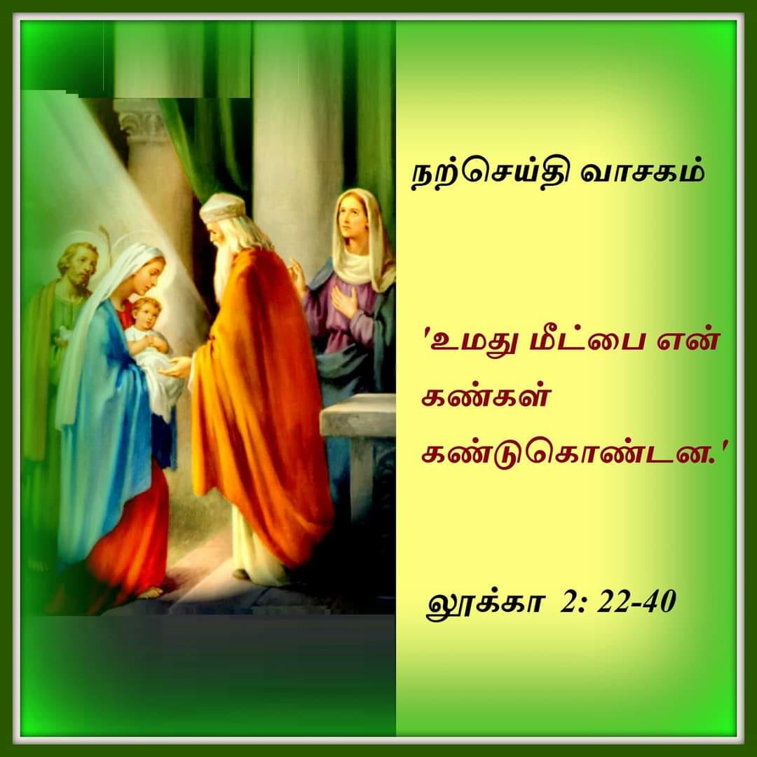 பிப்ரவரி 2 :   நற்செய்தி வாசகம் உமது மீட்பை என் கண்கள் கண்டுகொண்டன.